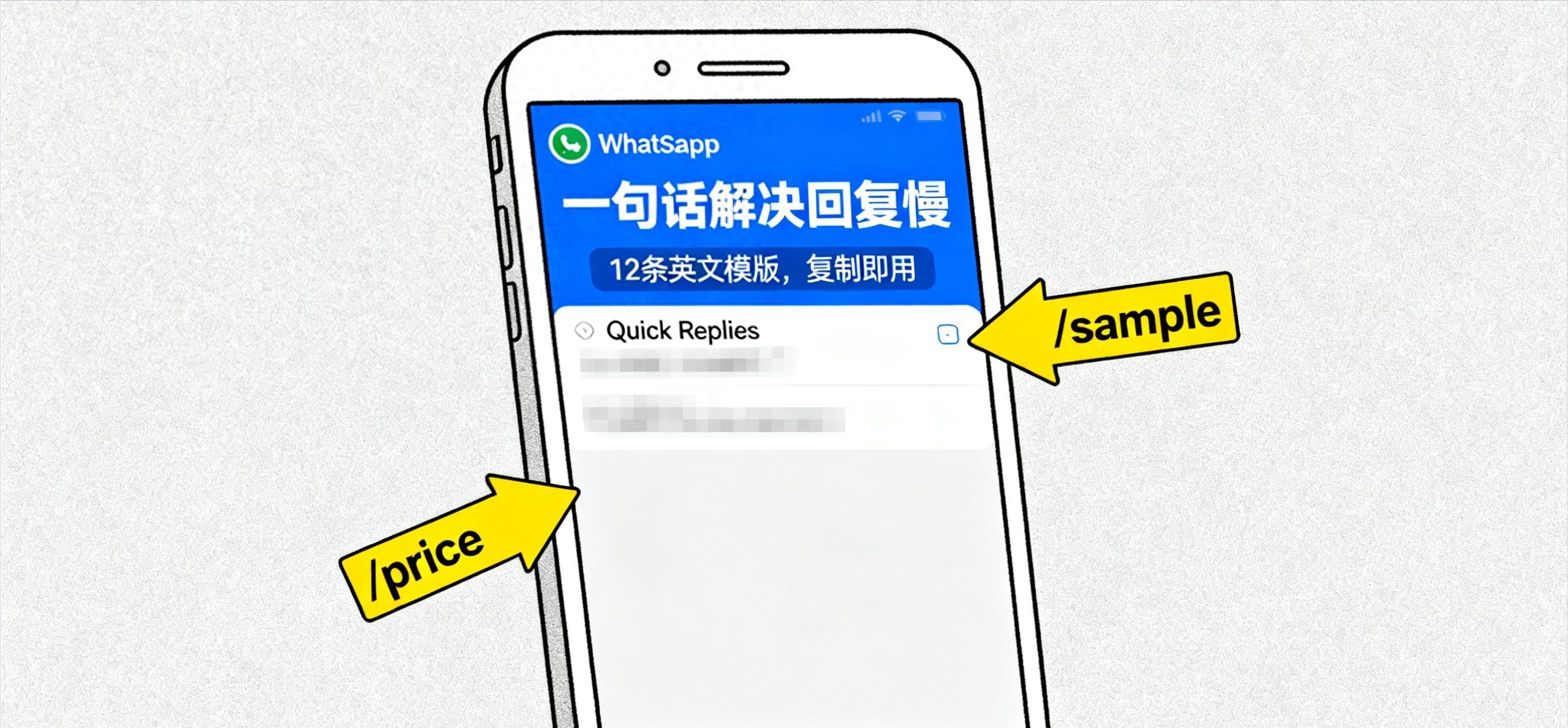 12条现成WhatsApp快捷回复模板，新人外贸人直接复制就能用