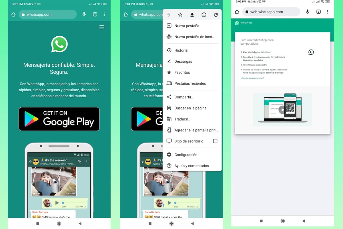 学习在手机上使用 WhatsApp 网页版