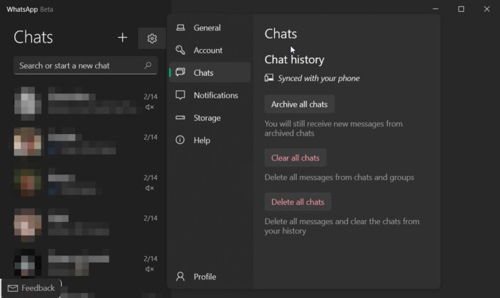 WhatsApp Win11/10 UWP 测试版新增支持纯净黑暗模式、表情符号工具