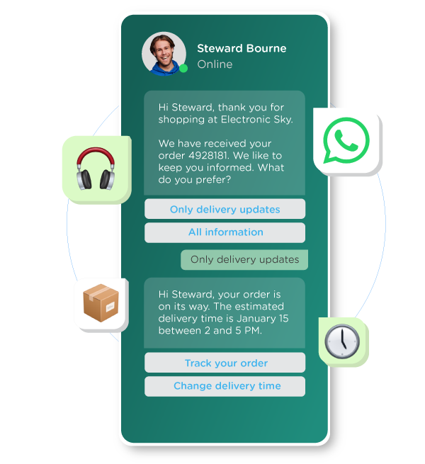 whatsapp service tracking updates